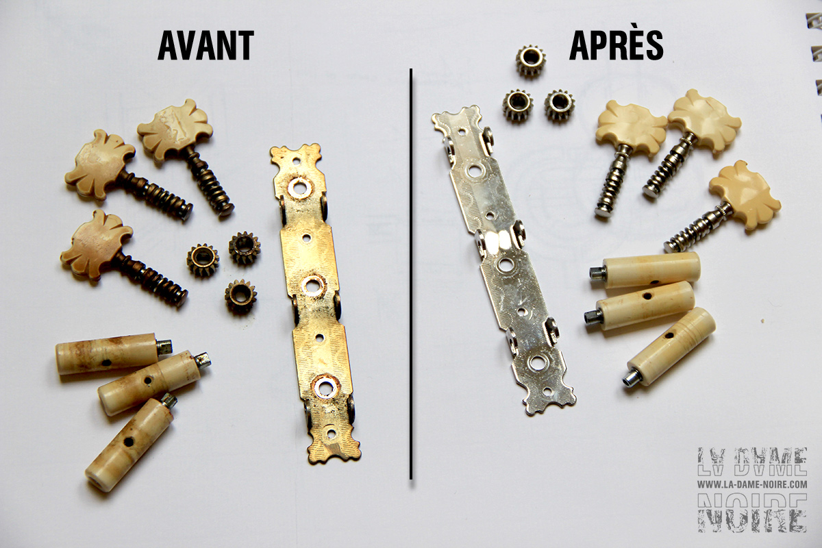 Comparaison des mécaniques de la guitare avant et après