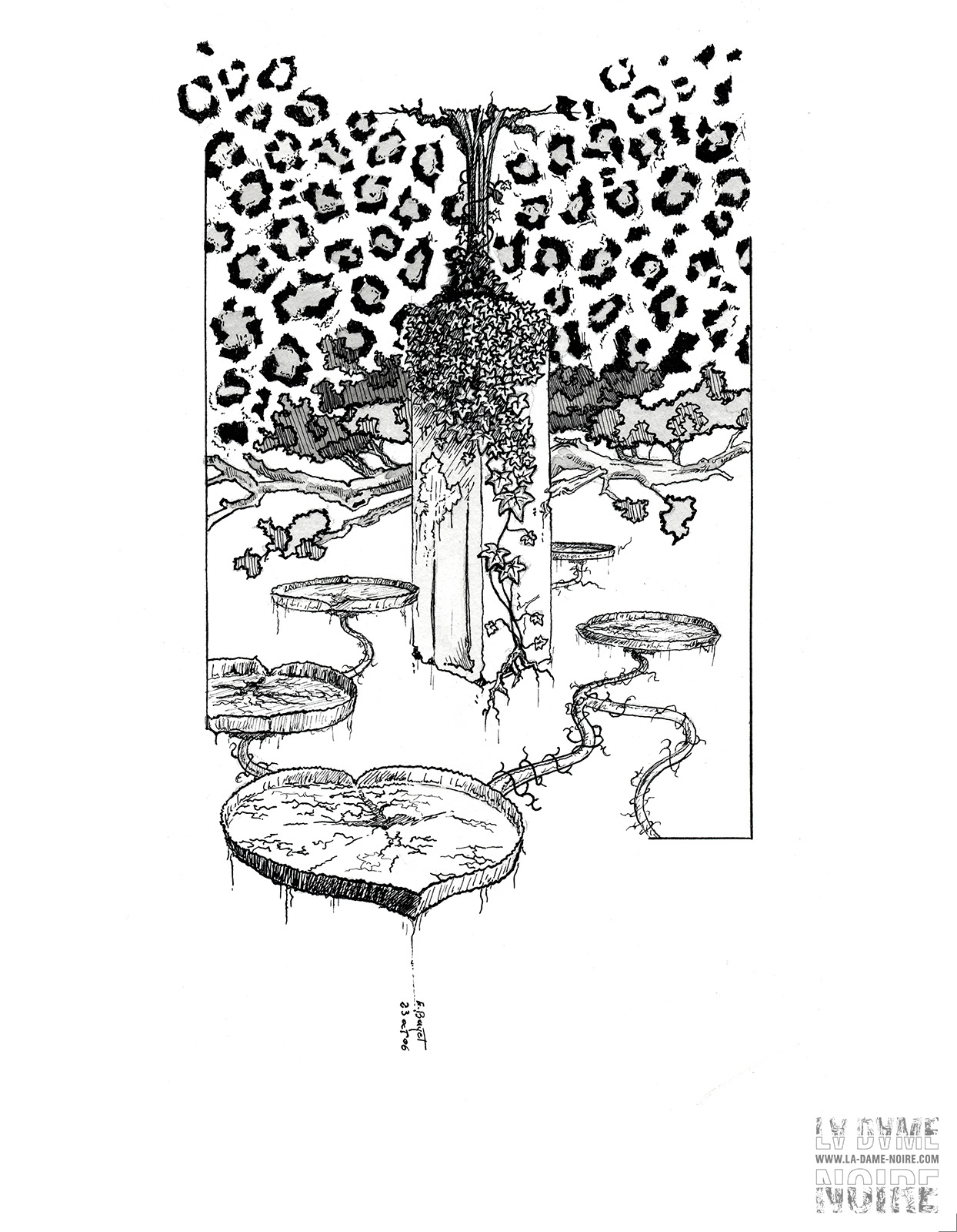 Illustration sur la végétation avec texture animale